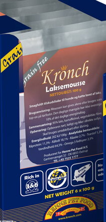 Henne Pet Food Kronch Laksemousse 100g