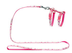 Postroj pro kočku Retro Flower růžová Hunter